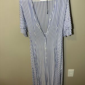 The Room Light Blue and White Striped Dress
